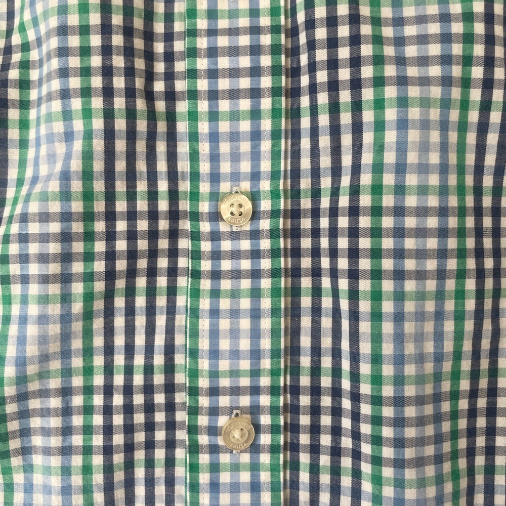 ✨HOST PICK✨ VINEYARD VINES Slim Fit Whale Shirt L 100% Cotton Blue Gingham EUC - Picture 9 of 11
